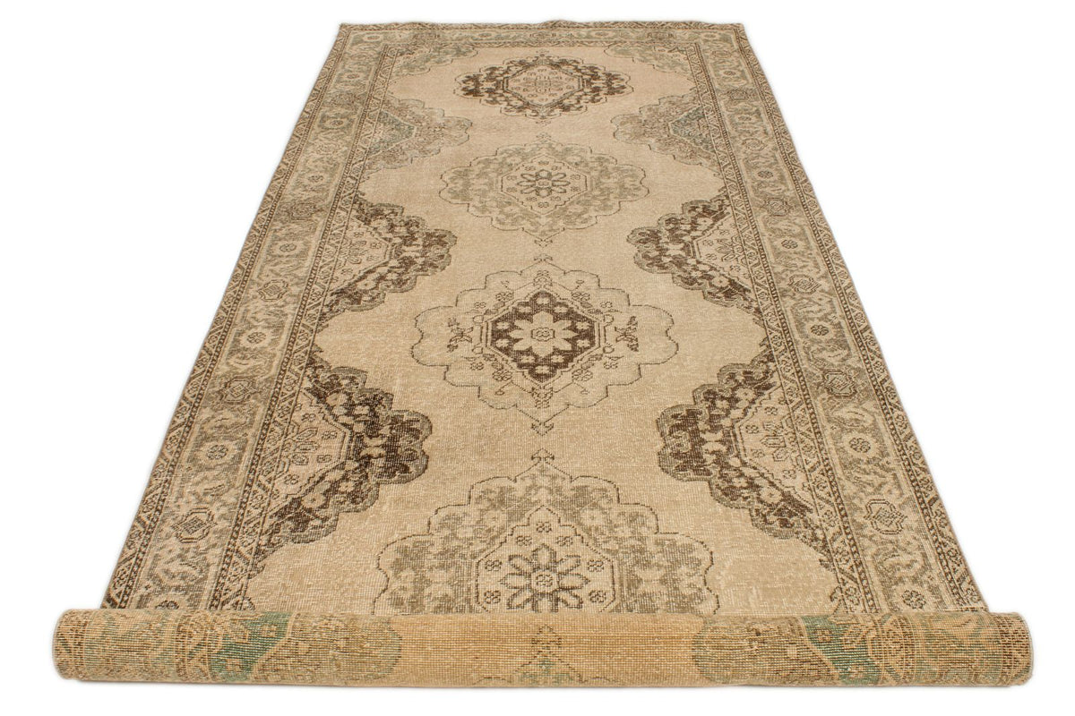 5x13 Ivory and Blue Turkish Tribal Runner