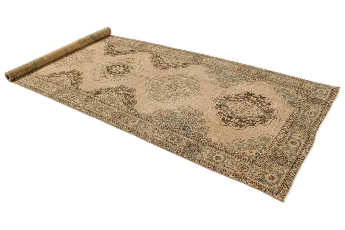 5x13 Ivory and Blue Turkish Tribal Runner