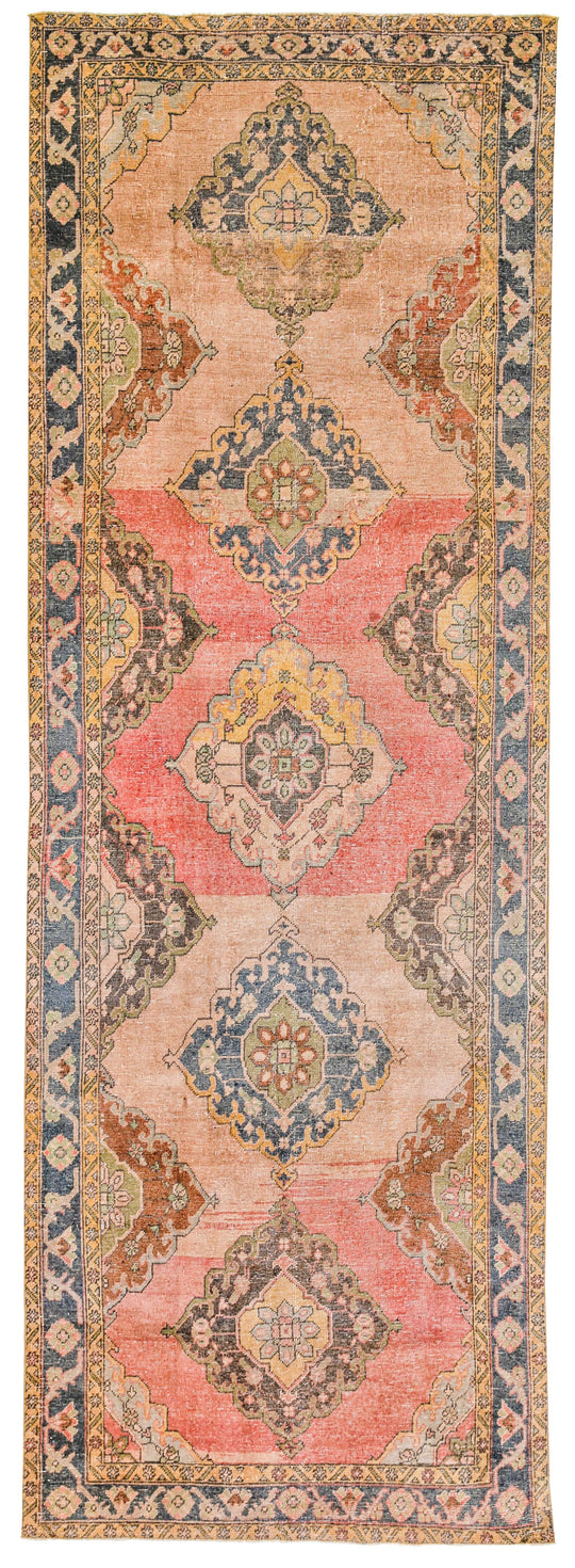5x14 Pink and Gray Turkish Tribal Runner