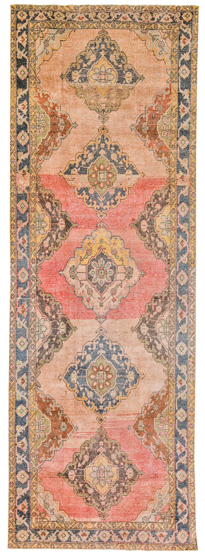 5x14 Pink and Gray Turkish Tribal Runner