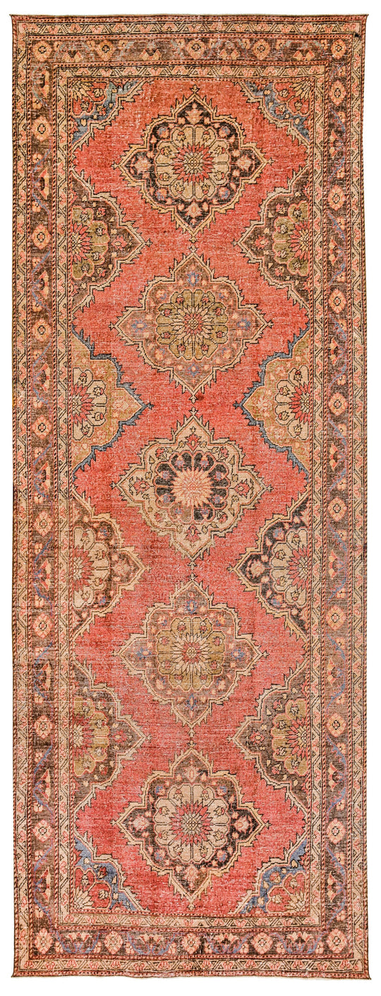 5x13 Red and Gray Turkish Tribal Runner