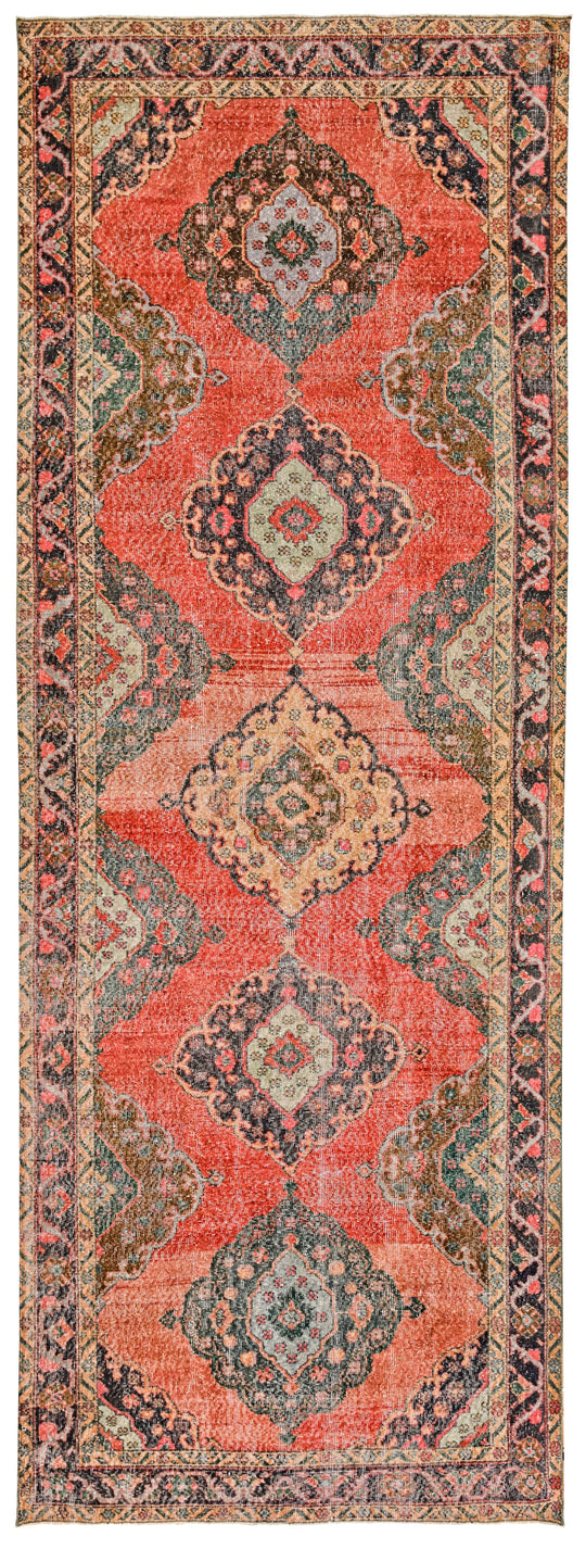 5x12 Pink and Gray Turkish Tribal Runner