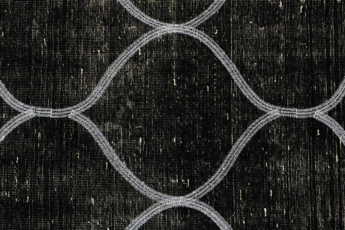 10x13 Black and White Turkish Overdyed Rug