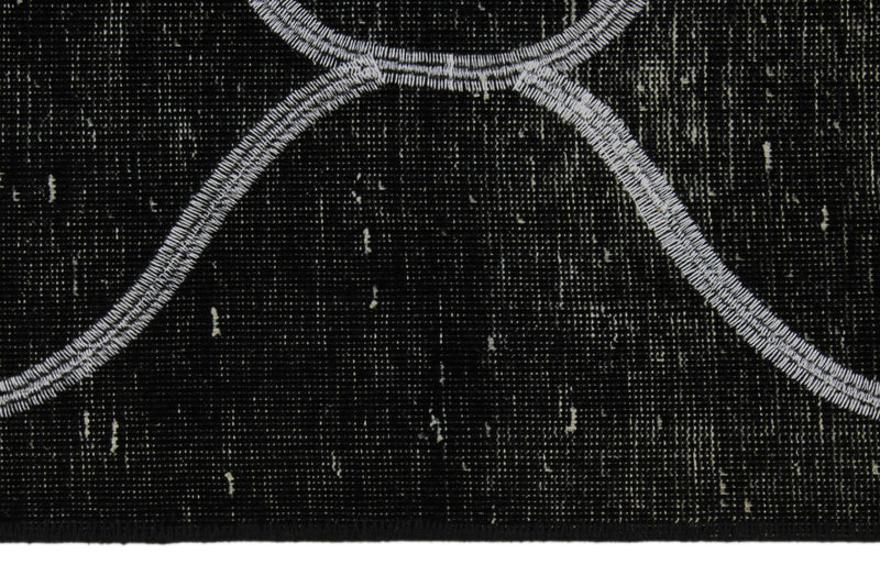 10x13 Black and White Turkish Overdyed Rug