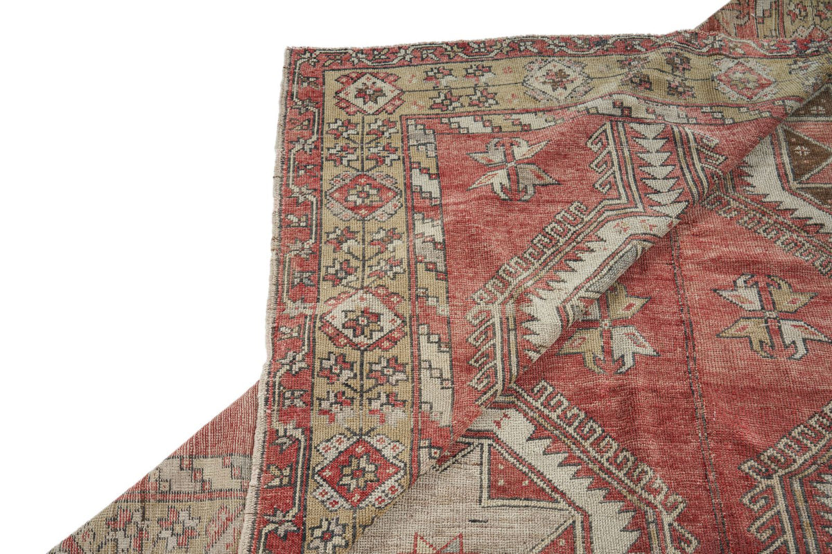 8x13 Red and Multicolor Turkish Tribal Rug