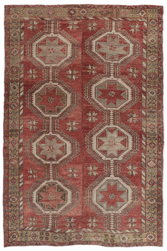 8x13 Red and Multicolor Turkish Tribal Rug