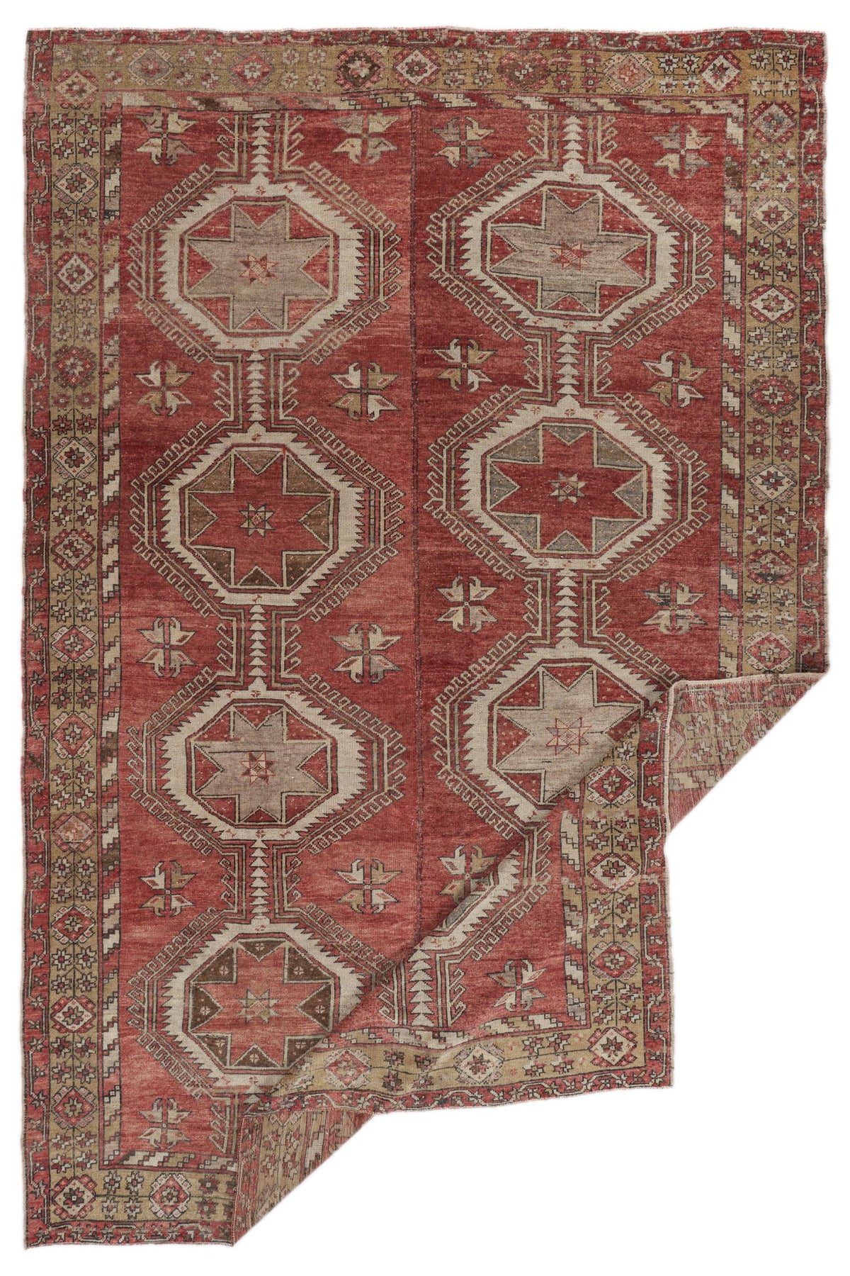 8x13 Red and Multicolor Turkish Tribal Rug