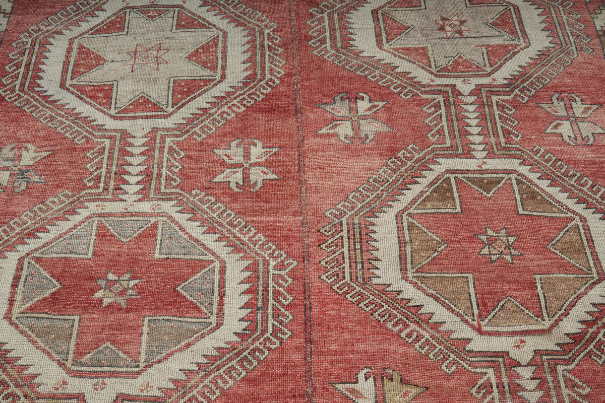 8x13 Red and Multicolor Turkish Tribal Rug