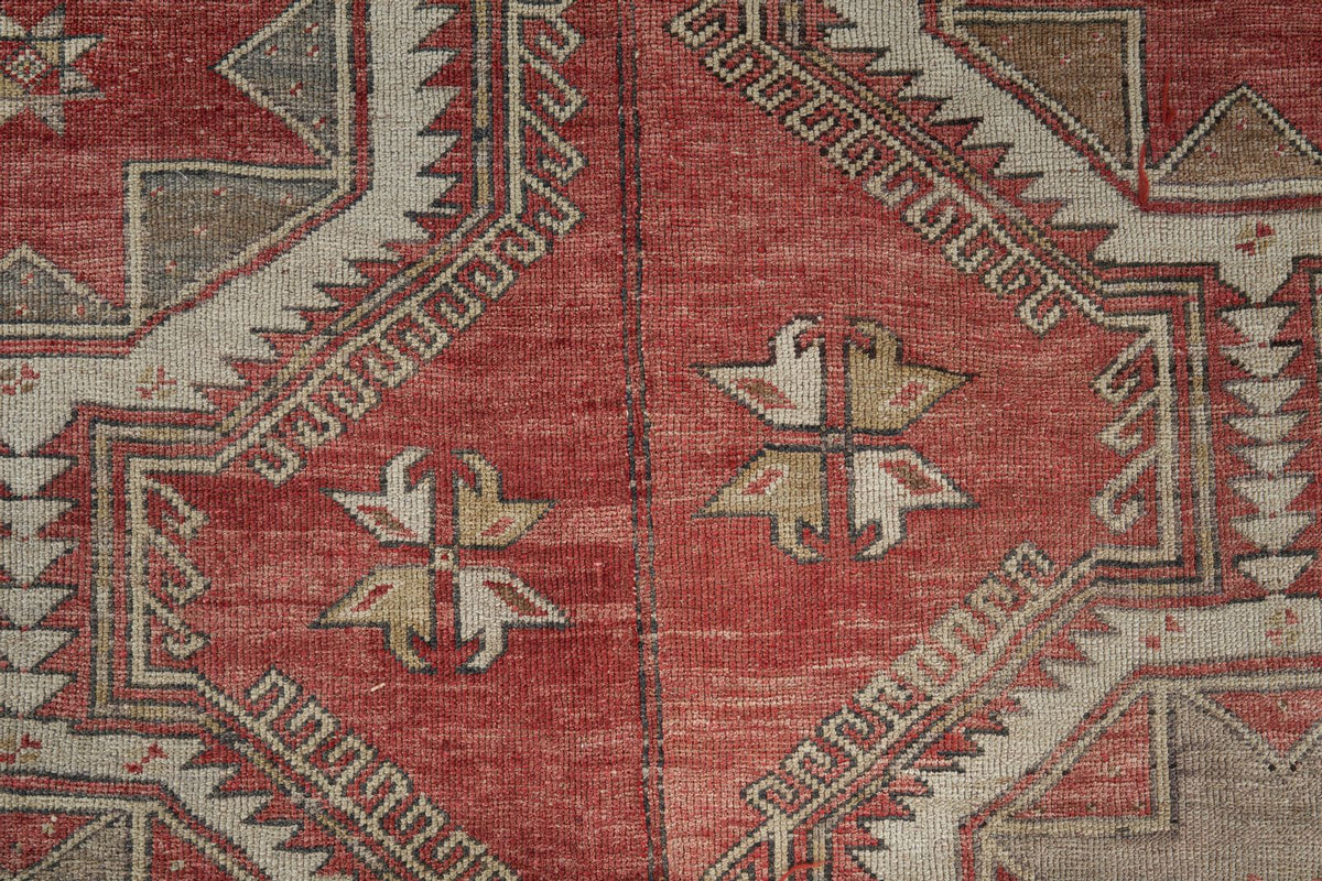8x13 Red and Multicolor Turkish Tribal Rug
