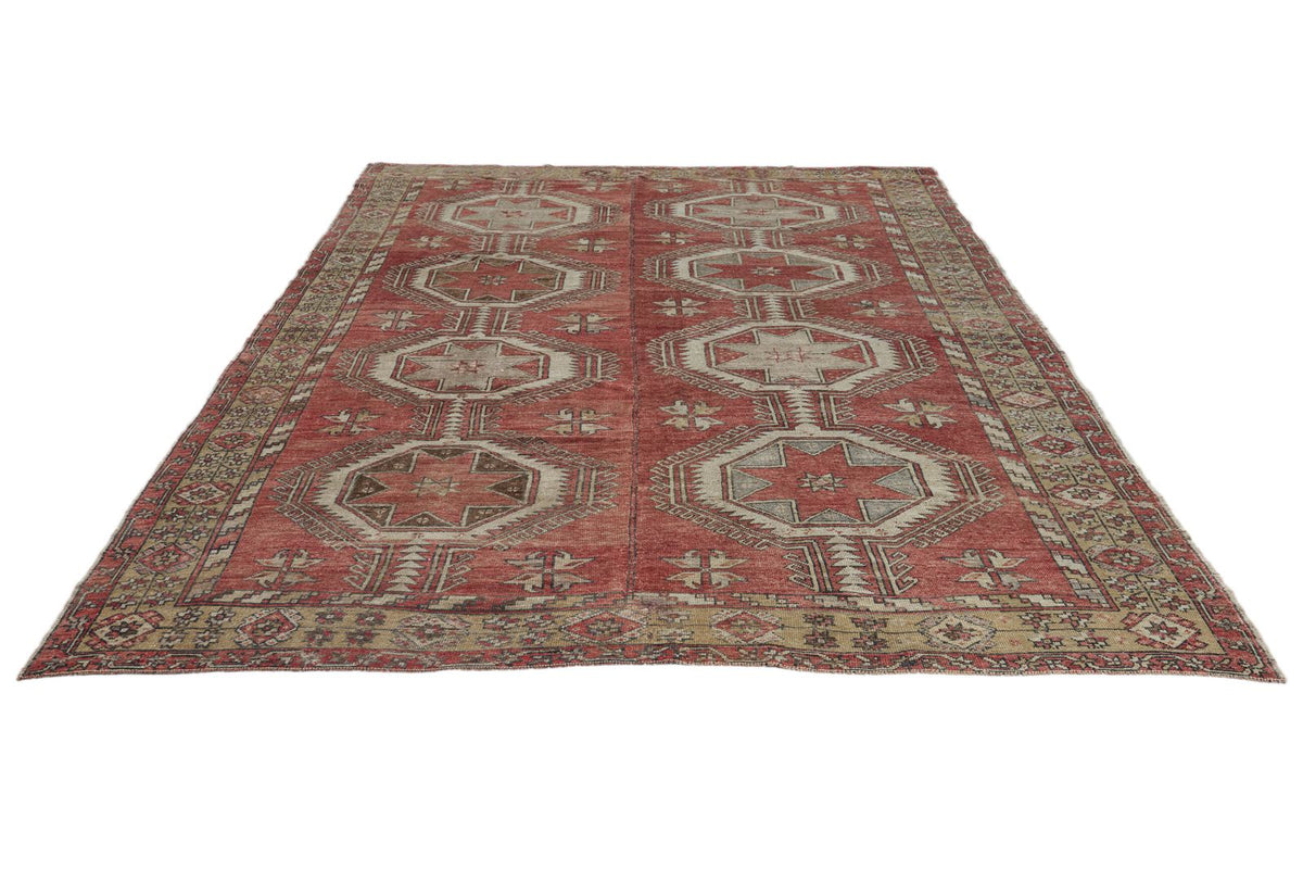 8x13 Red and Multicolor Turkish Tribal Rug