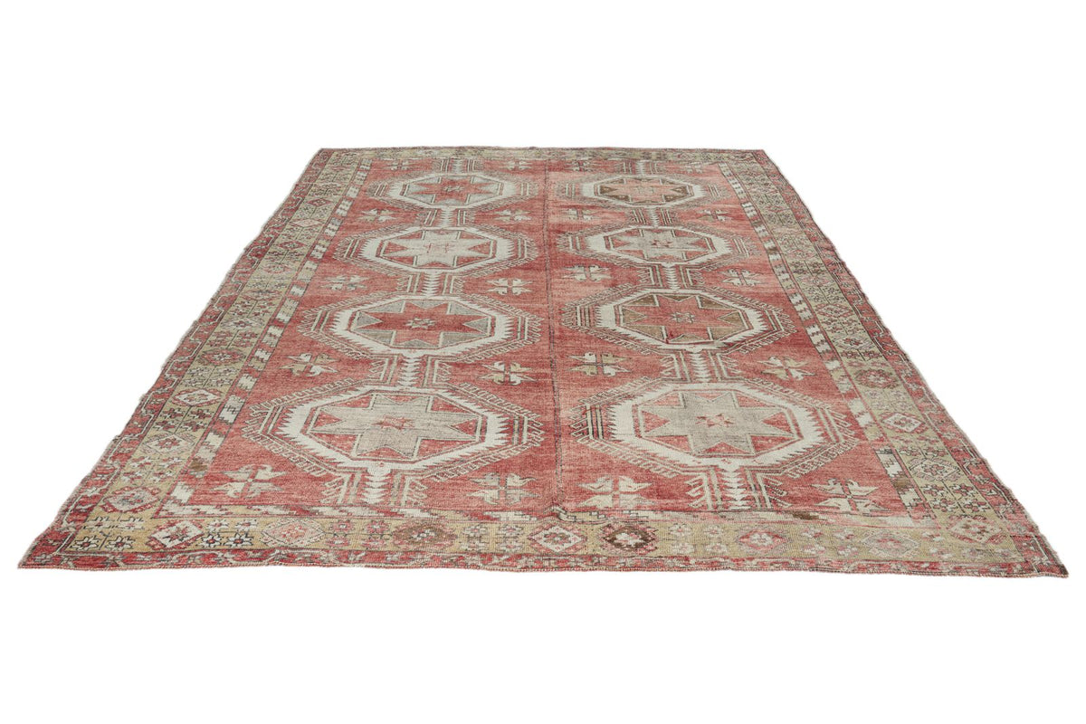 8x13 Red and Multicolor Turkish Tribal Rug