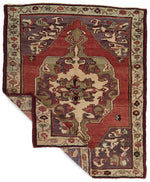 4x5 Rust and Ivory Turkish Tribal Rug