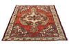 4x5 Rust and Ivory Turkish Tribal Rug