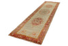 3x12 Ivory and Rust Turkish Tribal Runner