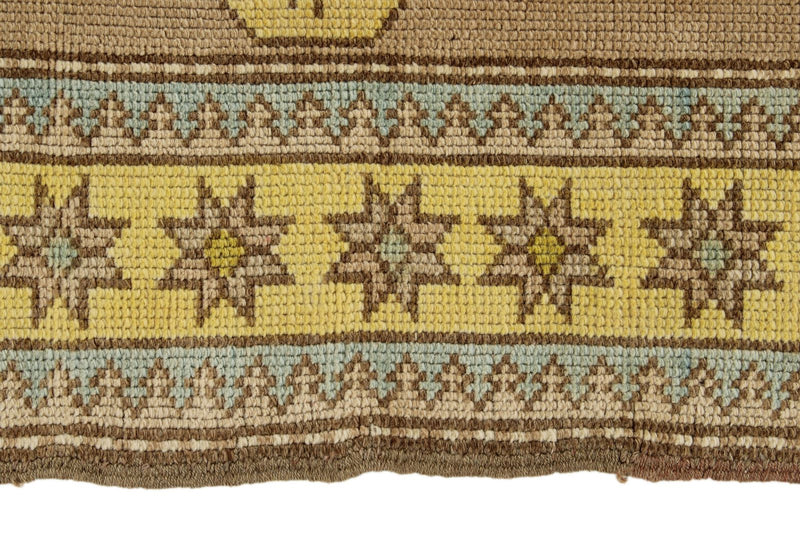 4x11 Beige and Yellow Turkish Tribal Runner