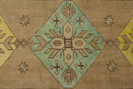 4x11 Beige and Yellow Turkish Tribal Runner