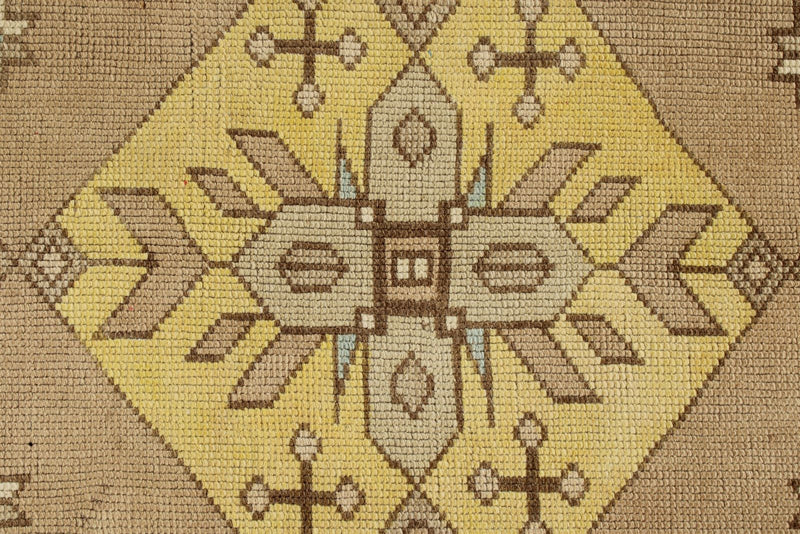 4x11 Beige and Yellow Turkish Tribal Runner