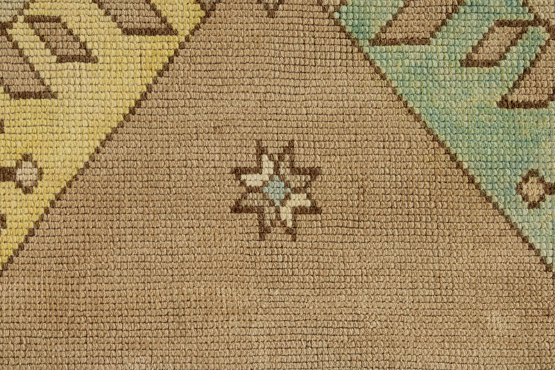 4x11 Beige and Yellow Turkish Tribal Runner
