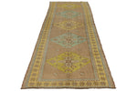 4x11 Beige and Yellow Turkish Tribal Runner