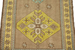 4x11 Beige and Yellow Turkish Tribal Runner