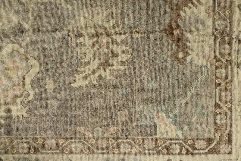 12x16 Gray and Ivory Turkish Oushak Rug