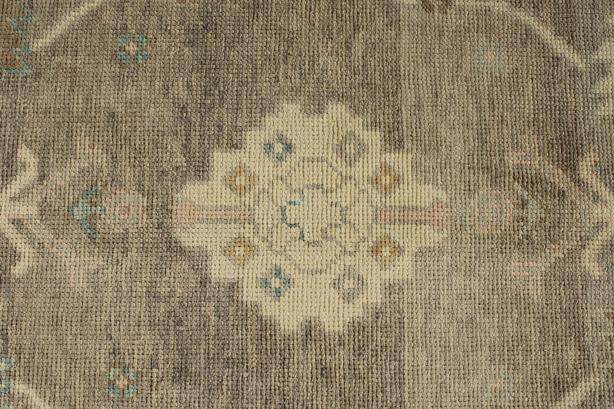 12x16 Gray and Ivory Turkish Oushak Rug