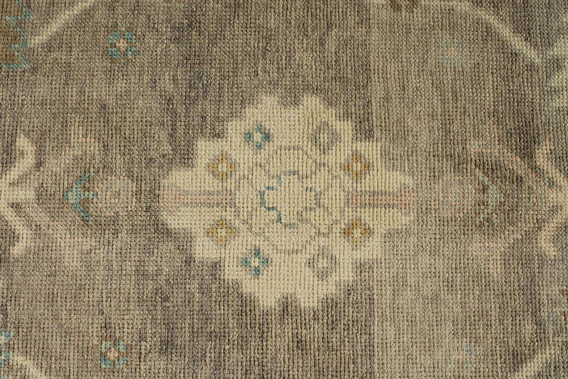 12x16 Gray and Ivory Turkish Oushak Rug