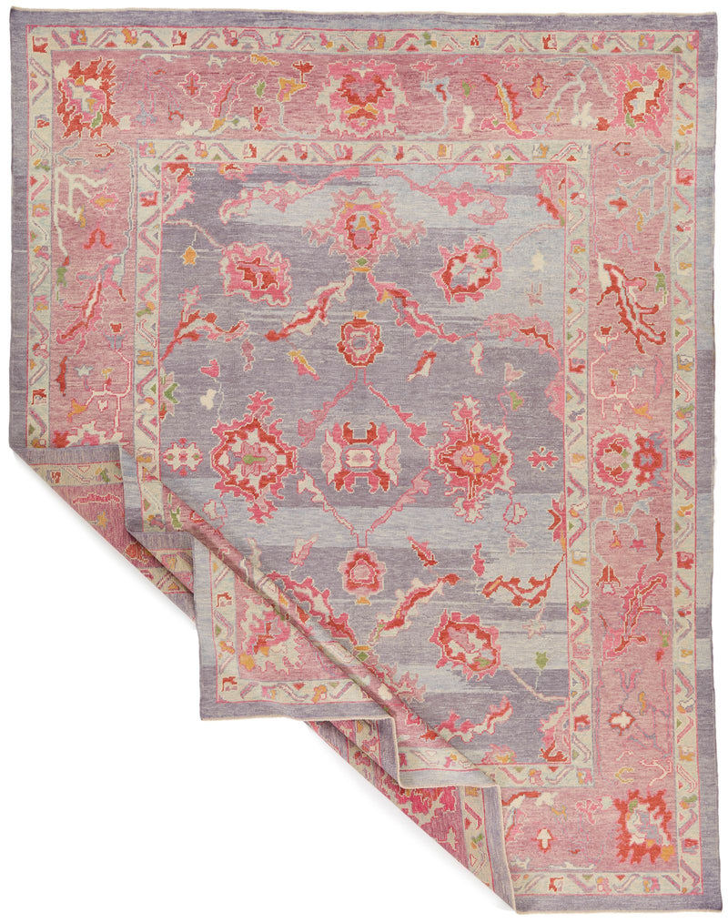 10x12 Purple and Pink Turkish Oushak Rug