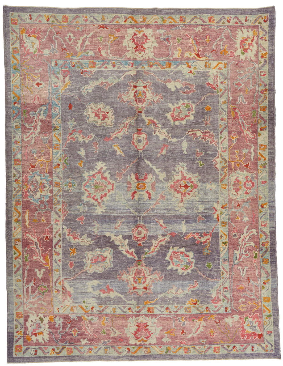 10x12 Purple and Pink Turkish Oushak Rug