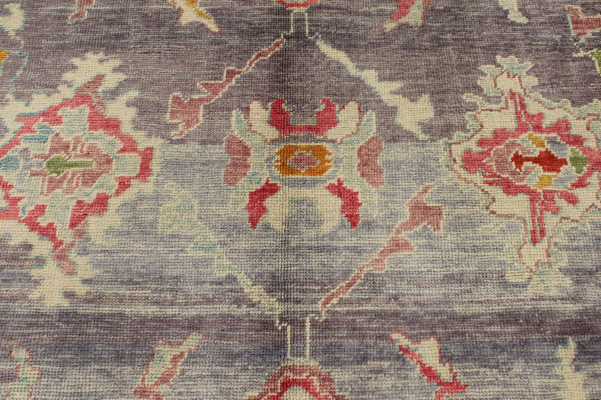 10x12 Purple and Pink Turkish Oushak Rug