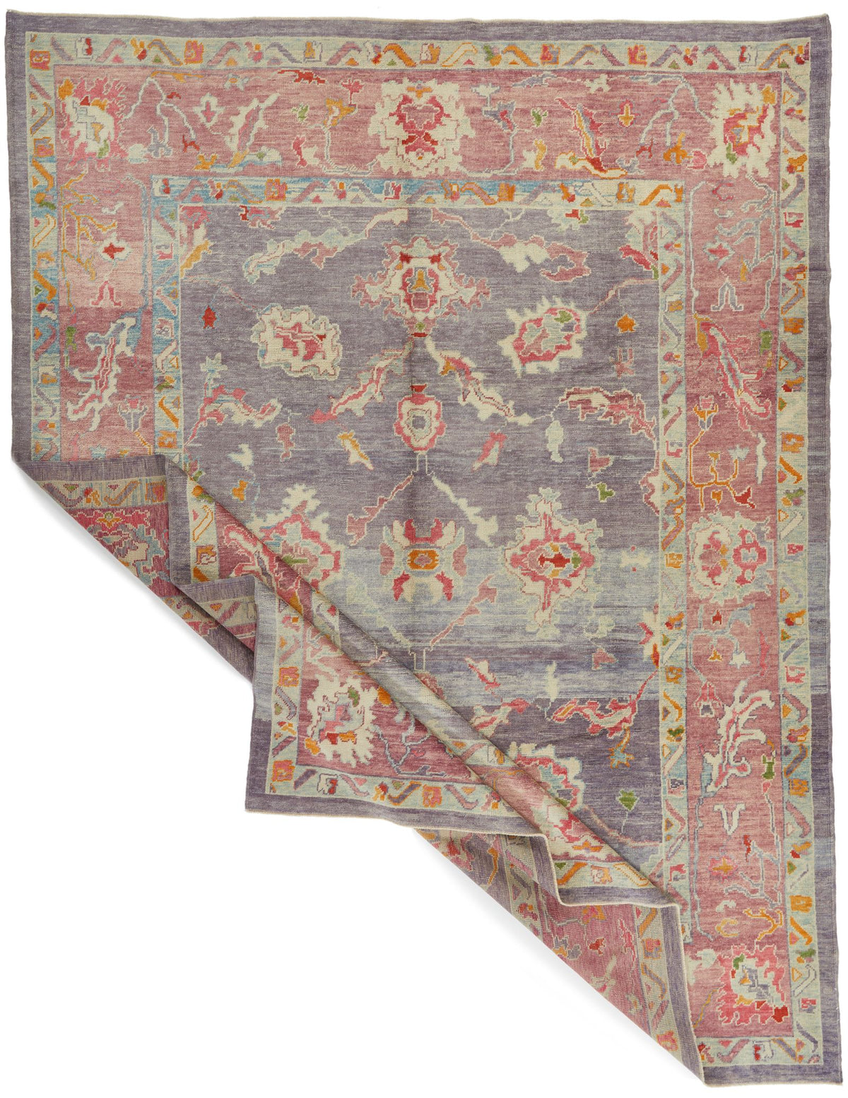 10x12 Purple and Pink Turkish Oushak Rug