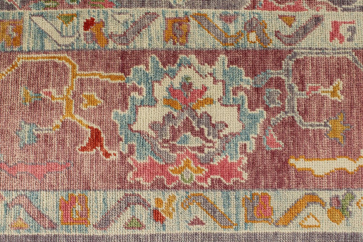 10x12 Purple and Pink Turkish Oushak Rug