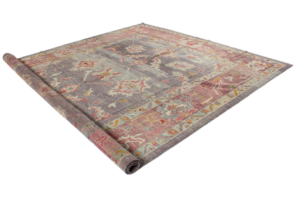 10x12 Purple and Pink Turkish Oushak Rug