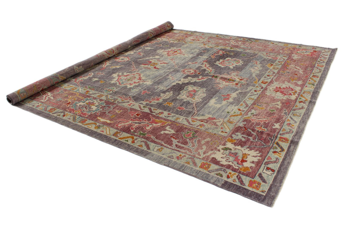 10x12 Purple and Pink Turkish Oushak Rug