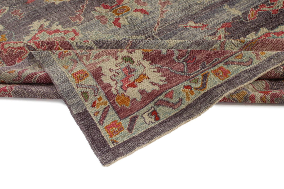 10x12 Purple and Pink Turkish Oushak Rug