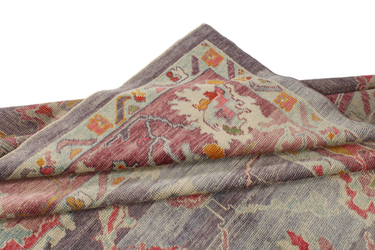 10x12 Purple and Pink Turkish Oushak Rug