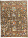 10x14 Brown and Brown Turkish Oushak Rug