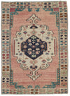 4x5 Rose and Ivory Turkish Tribal Rug