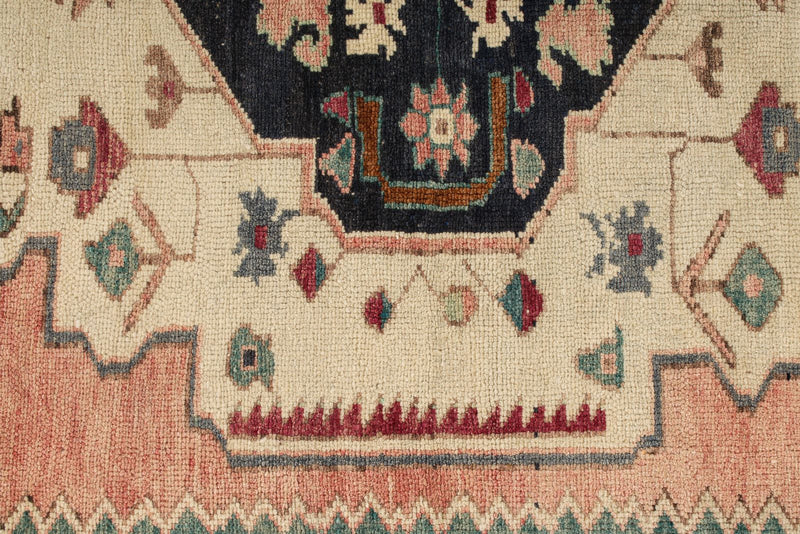 4x5 Rose and Ivory Turkish Tribal Rug