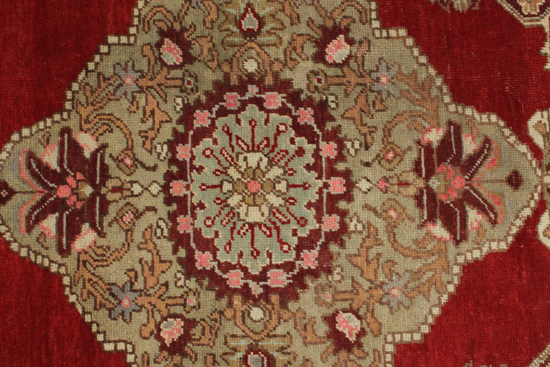 4x10 Red and Ivory Turkish Tribal Runner