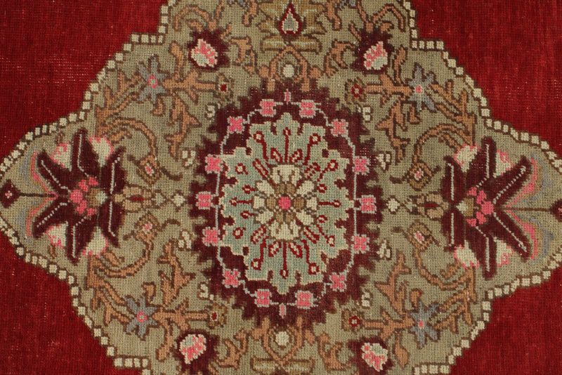 4x10 Red and Ivory Turkish Tribal Runner