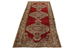 4x10 Red and Ivory Turkish Tribal Runner