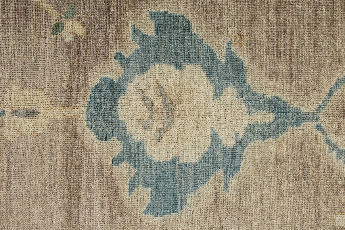 12x15 Brown and Ivory Turkish Oushak Rug