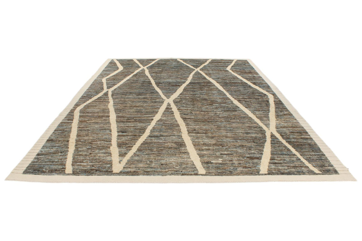9x13 Gray and White Modern Contemporary Rug