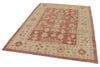 5x7 Red and Beige Turkish Oushak Rug