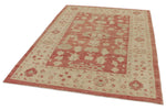 5x7 Red and Beige Turkish Oushak Rug