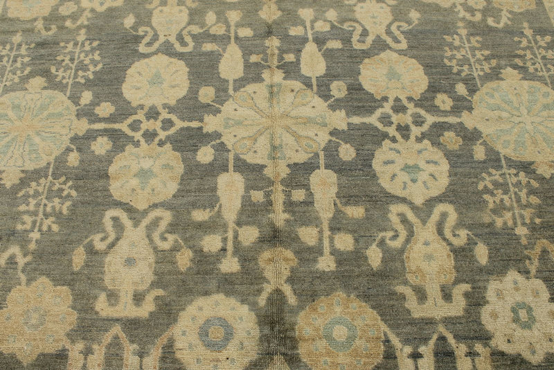11x14 Navy and Ivory Turkish Oushak Rug