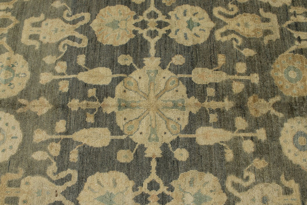 11x14 Navy and Ivory Turkish Oushak Rug