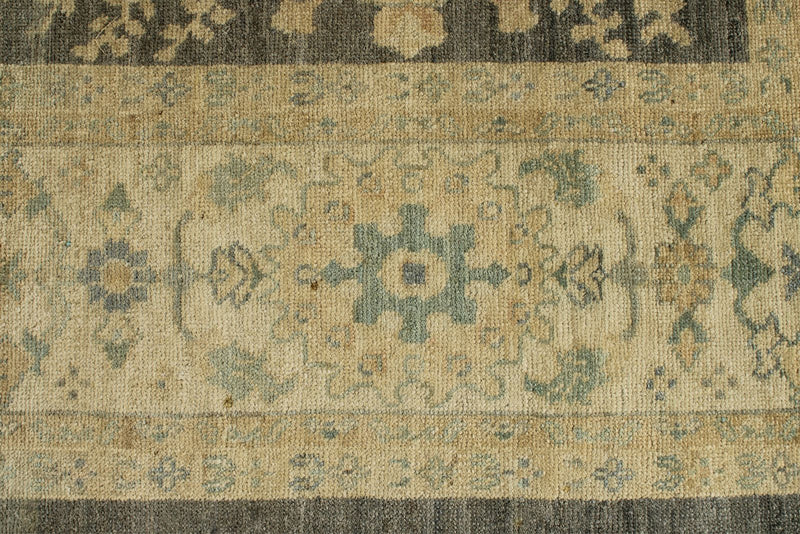 11x14 Navy and Ivory Turkish Oushak Rug