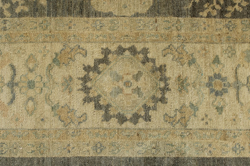 11x14 Navy and Ivory Turkish Oushak Rug
